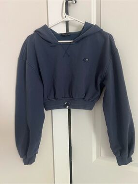 For Love And Lemons Navy Cropped Hoodie Size XS